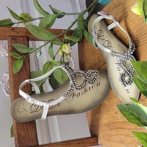 Sparkly Beaded Silver Sandals